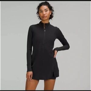 Lululemon Nulux Long Sleeve Women's Tennis Dress Black 5" Liner Shorts